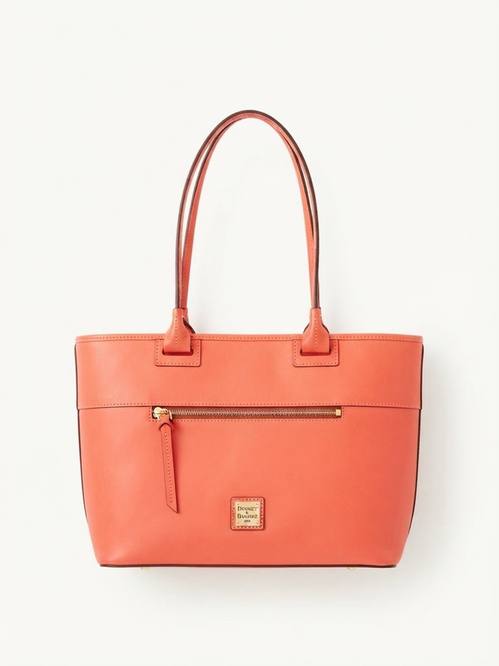 Dooney & Bourke Coral-Orange Leather Tote